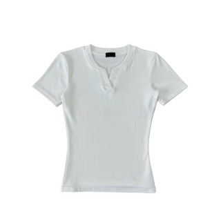 Áo thun ôm body cotton cổ V trụ tàu LAVIAN A56