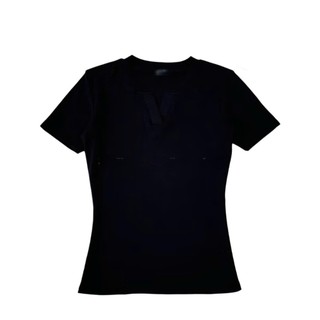 Áo thun ôm body cotton cổ V trụ tàu LAVIAN A56