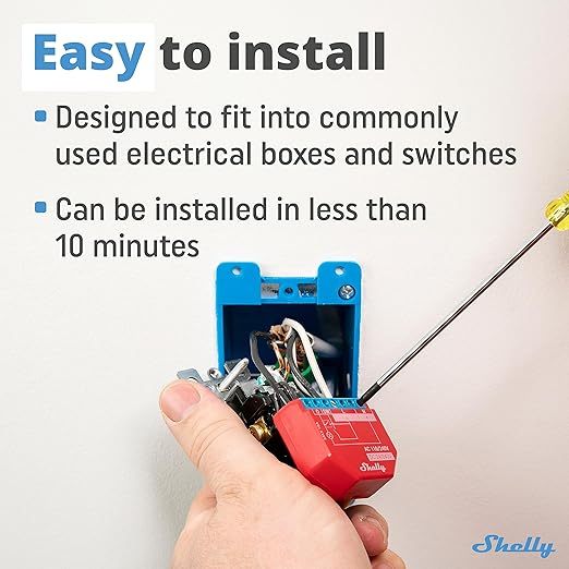 Shelly Plus 1PM WLAN & Bluetooth Relais Schalter mit Strommessung - 16A Lichtsteuerung Funktioniert