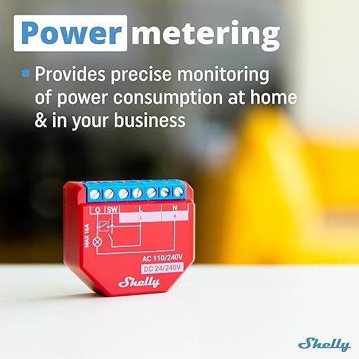 Shelly Plus 1PM WLAN & Bluetooth Relais Schalter mit Strommessung - 16A Lichtsteuerung Funktioniert