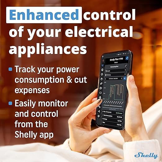 Shelly Plus 1PM WLAN & Bluetooth Relais Schalter mit Strommessung - 16A Lichtsteuerung Funktioniert