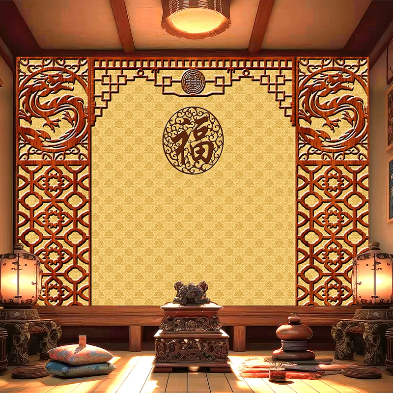Tranh Phòng Thờ In 3D Mâm Ngũ Quả và Tượng Phật Đẹp In Ấn Theo Yêu Cầu