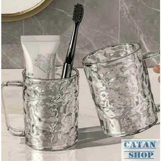 Cốc Đựng Bàn Chải Đánh Răng Vân Pha Lê 300ml Nhựa Arcrylic độc đáo, Ly Uống Nước Sang Trọng