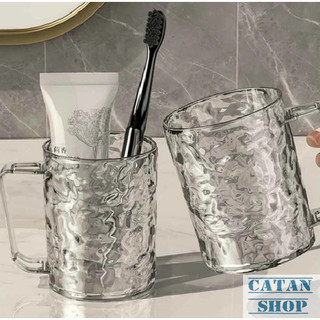 Cốc Đựng Bàn Chải Đánh Răng Vân Pha Lê 300ml Nhựa Arcrylic độc đáo, Ly Uống Nước Sang Trọng