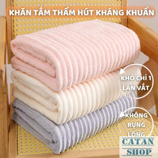 Khăn Tắm 70x140cm Sóng Nước Siêu Thấm Hút Microfiber Cao Cấp, Mềm Mịn, Kháng Khuẩn Tốt-GD907-KTam-SN140