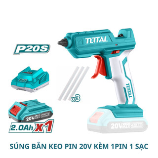 TOTAL Súng bắn keo dùng pin 20V TGGLI2001 kèm pin sạc