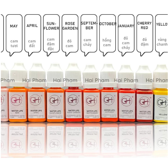 ực Môi GH (Chai Full/Chiết 5ml) Chính Hãng - Mực Hữu Cơ Bong Đậm, Siêu Bám, Dễ Lên Màu