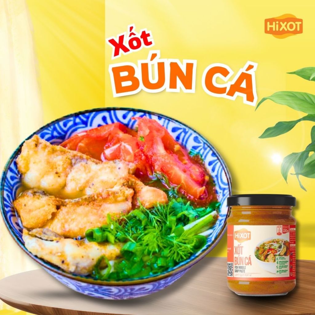 XỐT BÚN CÁ HiXOT hũ 220Gram, nấu bún cá, bánh canh cá, lẩu cá