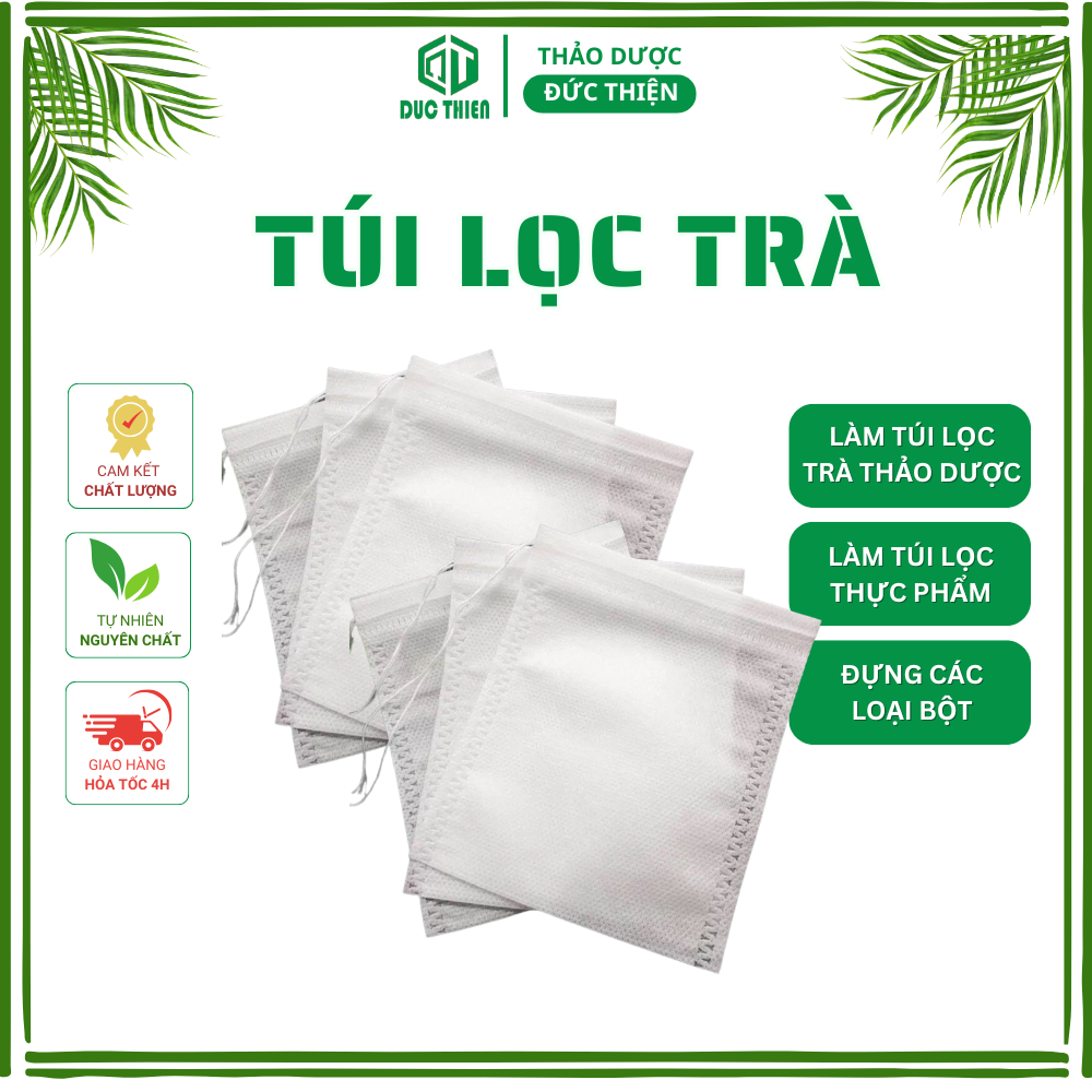 Túi Lọc Trà / Túi Vải Không Dệt Có Dây Rút Đầy Đủ Size ( Bán Lẻ) - Lọc Cà Phê Thông Dụng