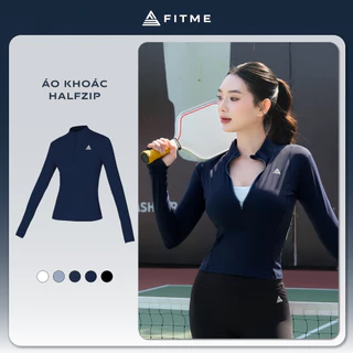 Áo tập gym yoga Fitme Cover23 halfzip dài tay chơi pickleball, tennis chống tia UV SPF 50+ thoải mái form ôm body AKHZC