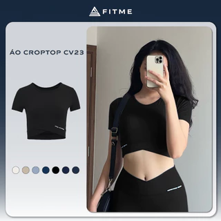 Áo croptop tập gym yoga Fitme Cover23 ôm body có tay form ôm thoáng mát thấm hút tốt - ACCV