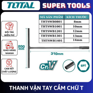 ĐỒ NGHỀ TOTAL Chìa vặn chữ T ĐEN 8MM—> 14MM  THTSWB0801/THTSWB1001/THTSWB1201/THTSWB1301/THTSWB1401