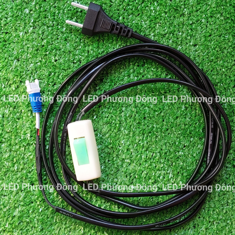 Dây nguồn kèm công tắc, jack kẹp dành cho Led Thanh 220V dài 3m.