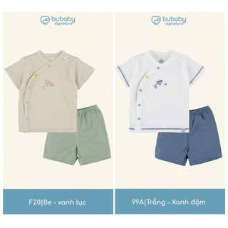 BuBaby BBB130803 Bộ ngắn tay cài chéo Bambus Gami cao cấp cho bé trai và bé gái
