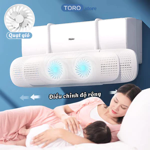 Tấm Chắn Gió Điều Hòa 2 Quạt Gió Tỏa Đều 360 Độ TORO Khay Chắn Gió Máy Lạnh Chất Liệu Nhựa PP Điều Chỉnh Kích Thước