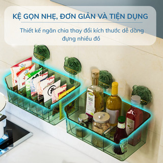 Kệ hút chân không CÓ NGĂN, kệ nhà tắm nhà bếp siêu dính tường không cần khoan đục