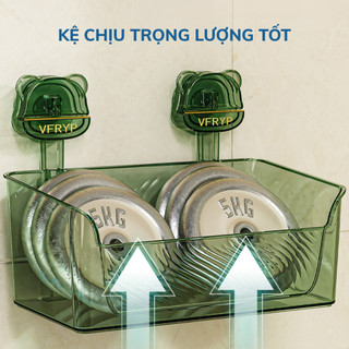 Kệ hút chân không CÓ NGĂN, kệ nhà tắm nhà bếp siêu dính tường không cần khoan đục