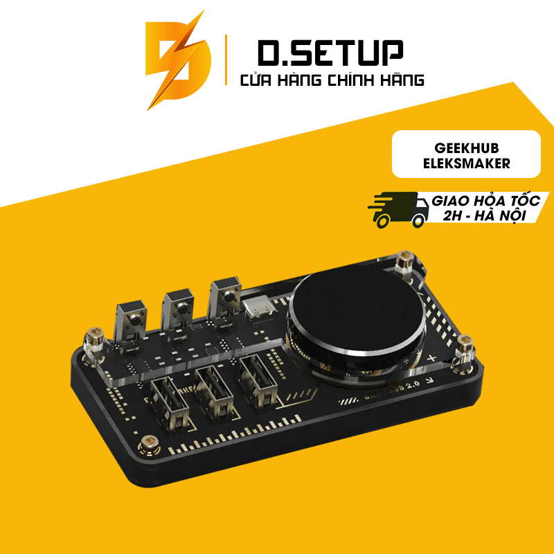 Hub USB Điều Khiển Âm Lượng Để Bàn Eleksmaker Geekhub có đèn RGB - Phím ...
