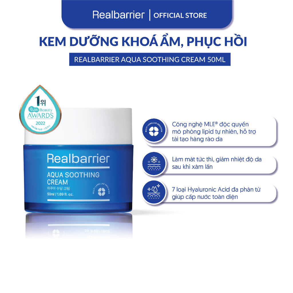 Kem dưỡng ẩm Real Barrier Aqua Soothing Cream 50ml