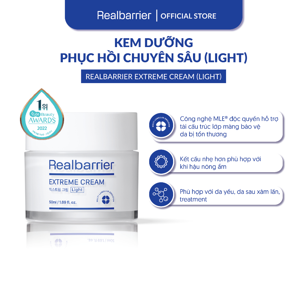 Kem dưỡng phục hồi da Real Barrier Extreme Cream Light 50ml
