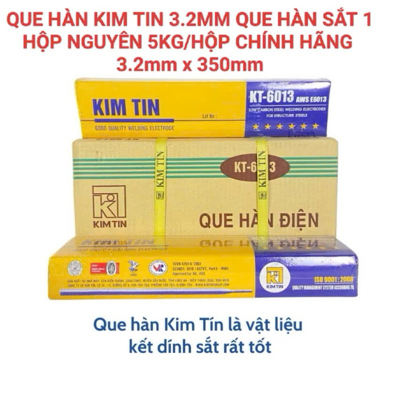 QUE HÀN KIM TÍN 3.2mm .1 HỘP NGUYÊN NẶNG 5KG-QUE HÀN SẮT HÀN ĐIỆN CHÍNH ...