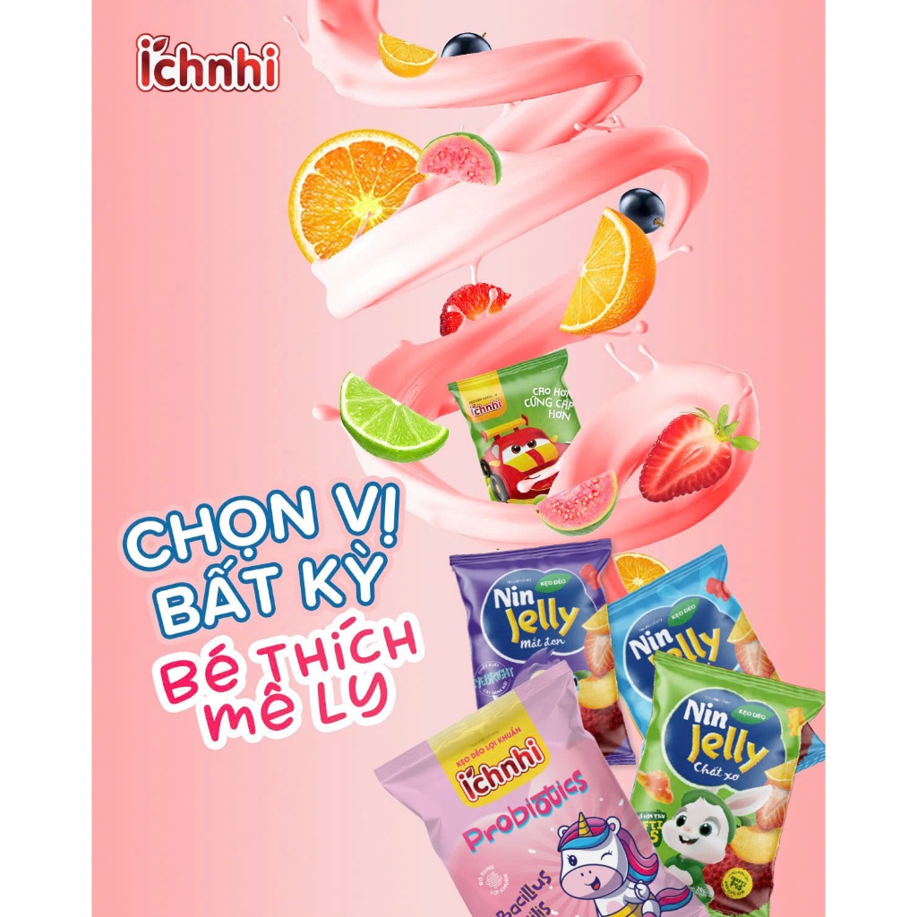 Ảnh Kẹo dẻo cho bé, bổ sung canxi , chất xơ, lợi khuẩn- Dây 10 gói 4