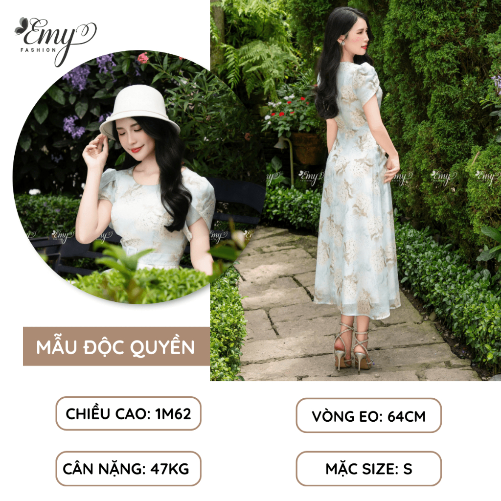Ảnh Đầm Thiết Kế EMY Thời Trang Cao Cấp EM7678 Tơ Ánh Sang Chảnh Đi Tiệc 1