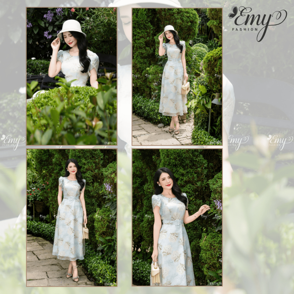 Ảnh Đầm Thiết Kế EMY Thời Trang Cao Cấp EM7678 Tơ Ánh Sang Chảnh Đi Tiệc 4