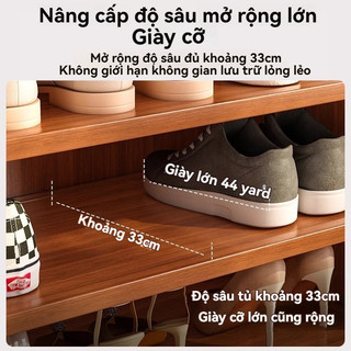 Tủ giày thoáng khí bằng tre đa chức năng giá để giày cửa chớp Tủ giày