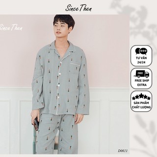 Bộ quần áo ngủ nam dài tay, quần áo ngủ pijama nam (Kèm ảnh cận vải) - Since Then