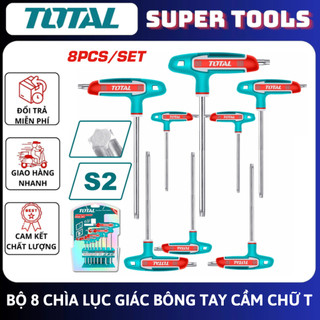 ĐỒ NGHỀ TOTAL Bộ 8 chìa lục giác bông tay cầm chữ T THHW80836