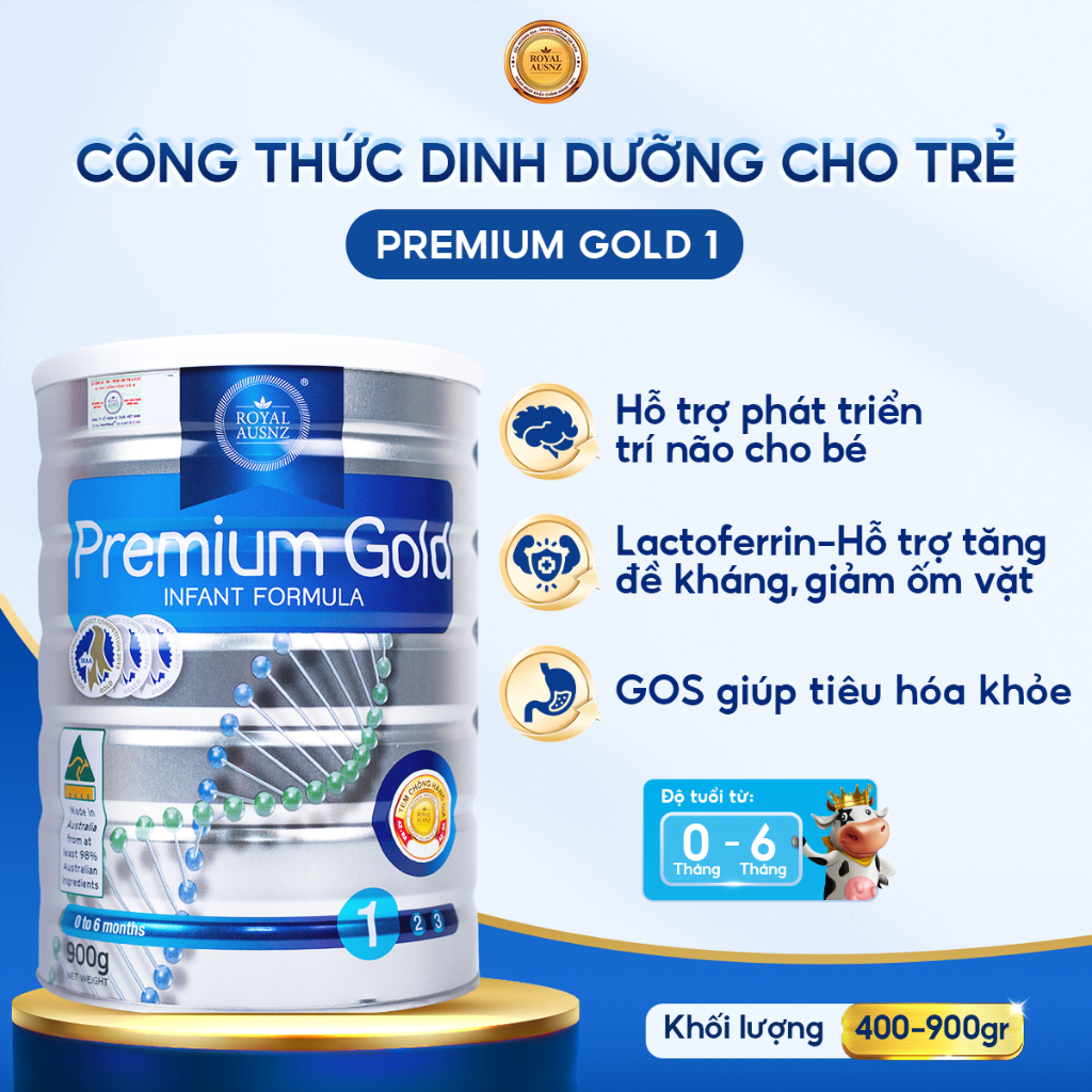 Ảnh Combo 2 Sữa Hoàng Gia Úc ROYAL AUSNZ Premium Gold 1 Hộp 400g - 900g 1