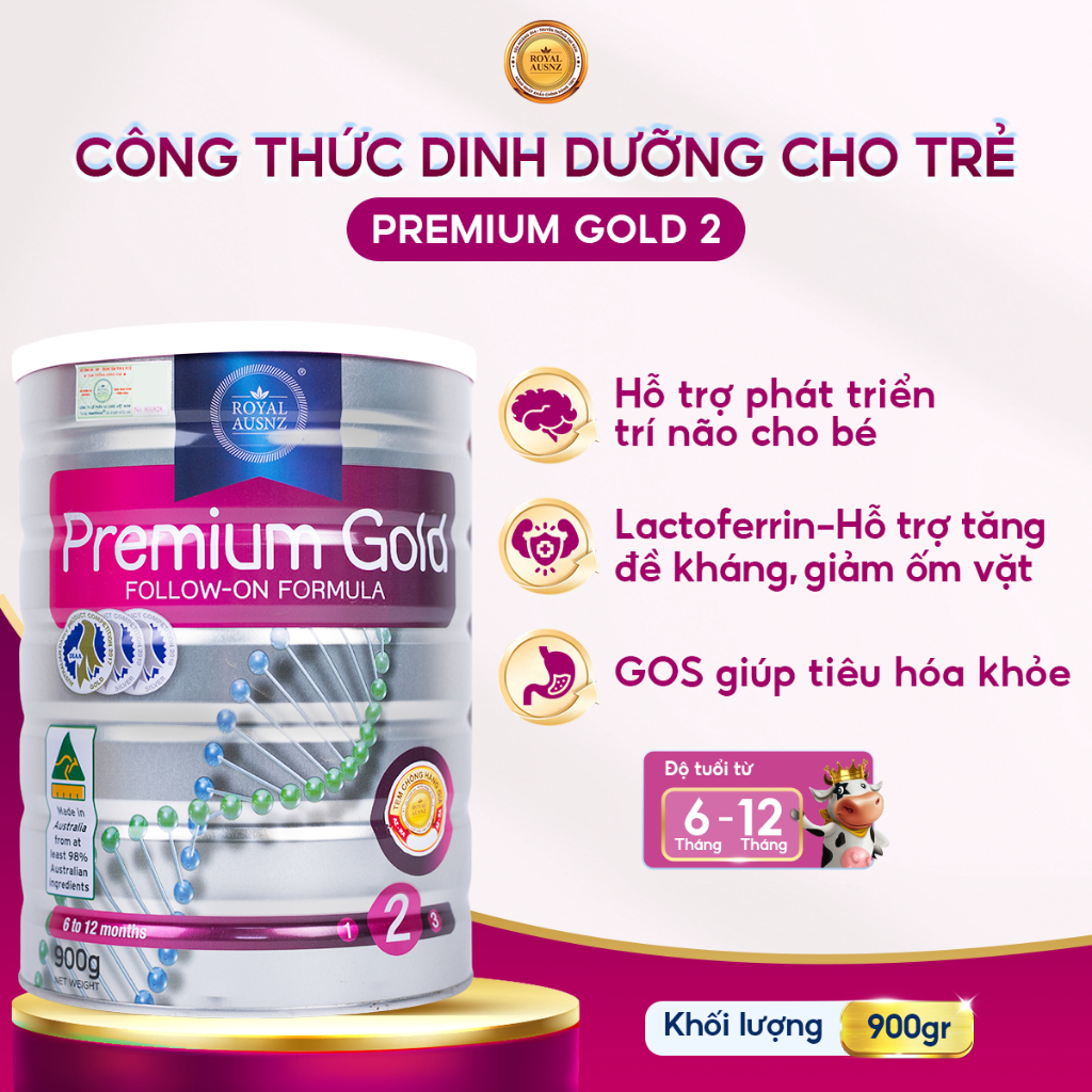 Ảnh Combo 6 Hộp Sữa Hoàng Gia Úc ROYAL AUSNZ Premium Gold 2 Hộp 900g 2