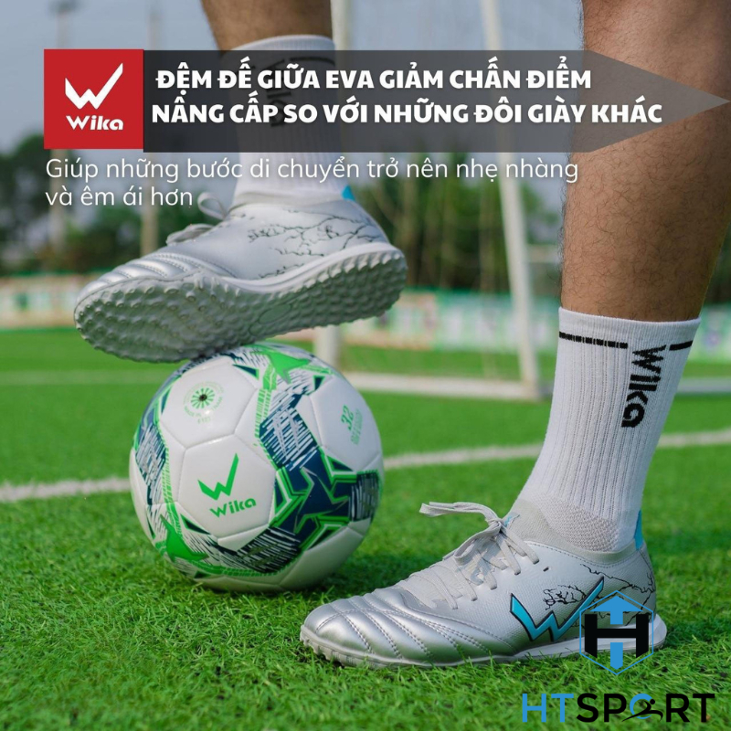 Giày Đá Bóng Wika Thunder Cao Cấp, Giày Đá Banh Sân Cỏ Nhân Tạo Đế TF Chính Hãng Đàn Hồi Tốt Giảm Chấn Thương