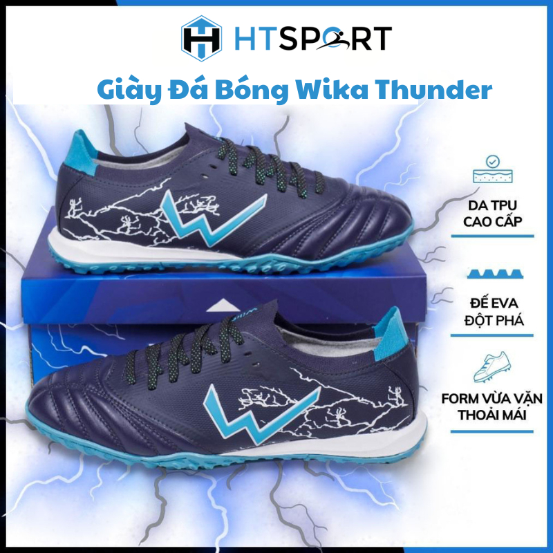 Giày Đá Bóng Wika Thunder Cao Cấp, Giày Đá Banh Sân Cỏ Nhân Tạo Đế TF Chính Hãng Đàn Hồi Tốt Giảm Chấn Thương