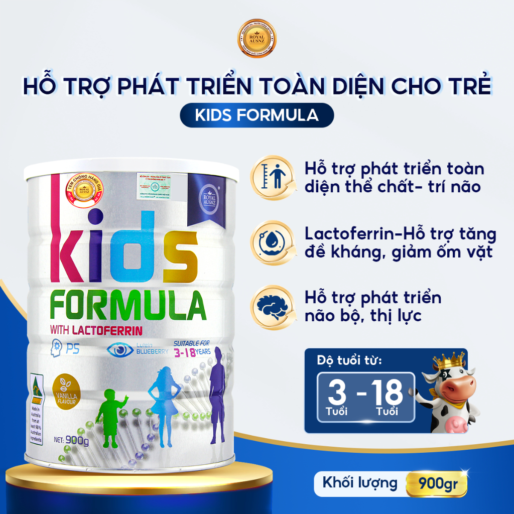 Ảnh COMBO 2 Sữa Hoàng Gia Úc ROYAL AUSNZ Kids Formula Cho Trẻ 3 - 18 Tuổi (Hộp 900g) 1