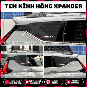 Tem dán hông kính sau Xpander, decal dán kính in 3 lớp cho xpander, decal chống nóng bảo vệ kính Xpander