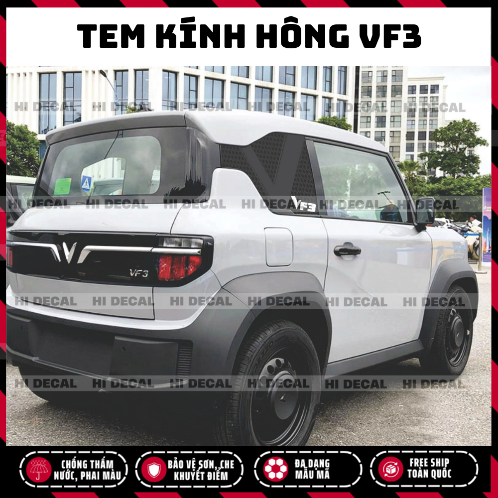 Tem dán hông kính sau VF3, decal chống nóng bảo vệ kính VF3