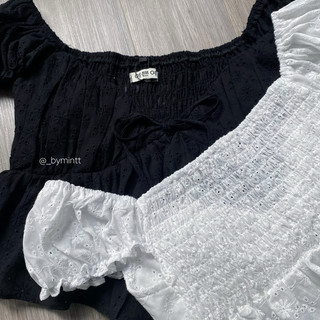 NANY TOP | Áo croptop boi thêu cột dây phong cách mùa hè nhẹ nhàng, nữ tính | BYMINTT