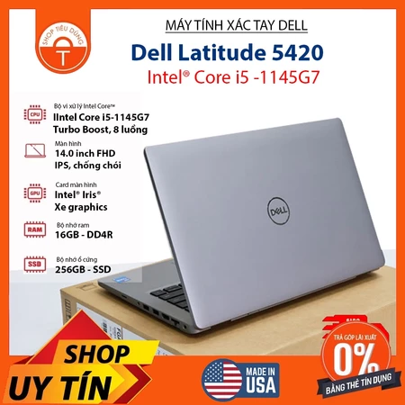 Laptop Dell Latitude 5420 Core i5 1145G7 Ram 16Gb SSD 512Gb Màn hình 14inch FHD