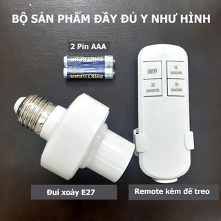 (freeship) ĐUI ĐÈN ĐIỀU KHIỂN TỪ XA KHÔNG DÂY MÀU TRẮNG CÓ HẸN GIỜ TẮT - ĐUÔI ĐÈN ĐIỀU KHIỂN TỪ XA