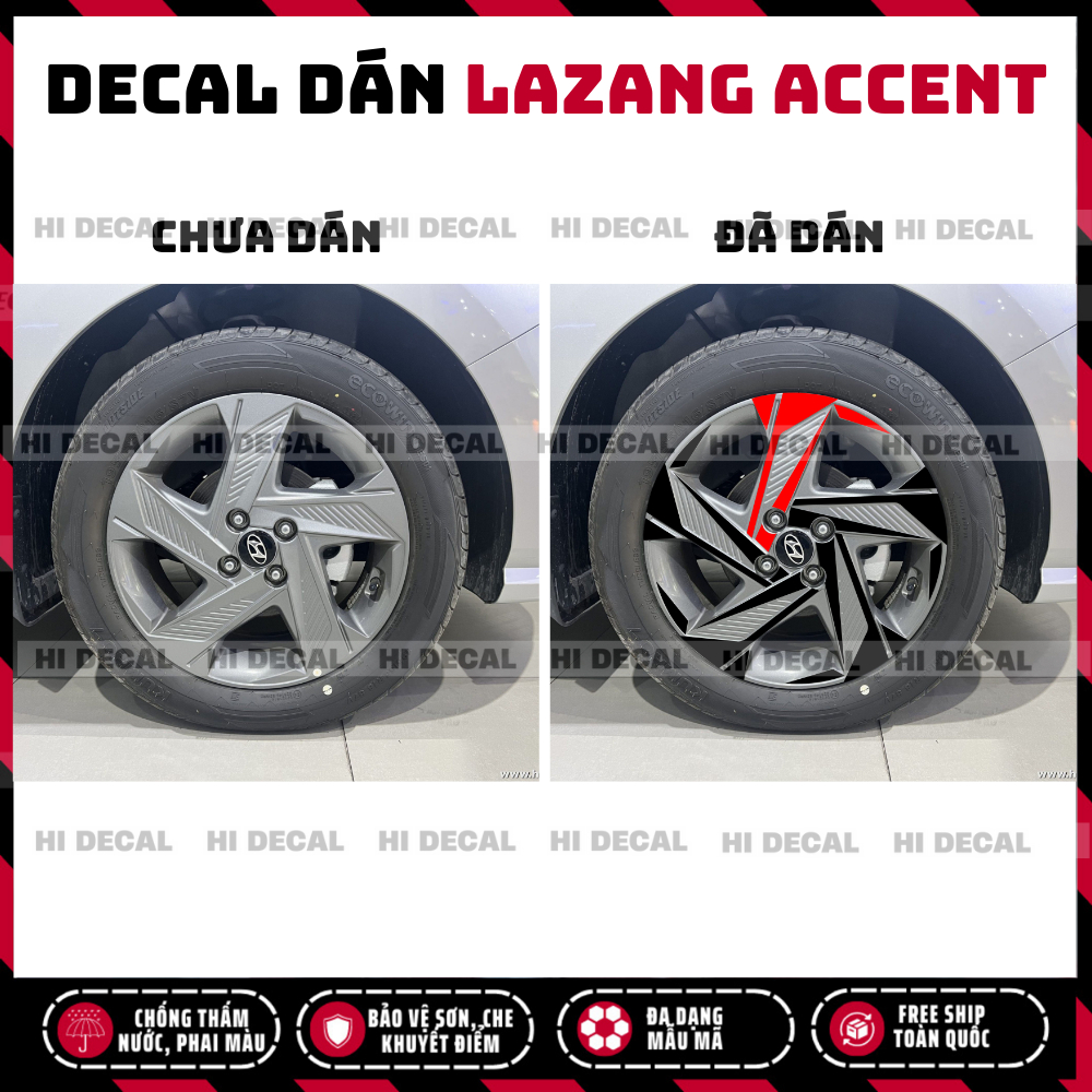 Tem dán mâm Accent, decal dán lazang Accent trang trí tạo điểm nhấn