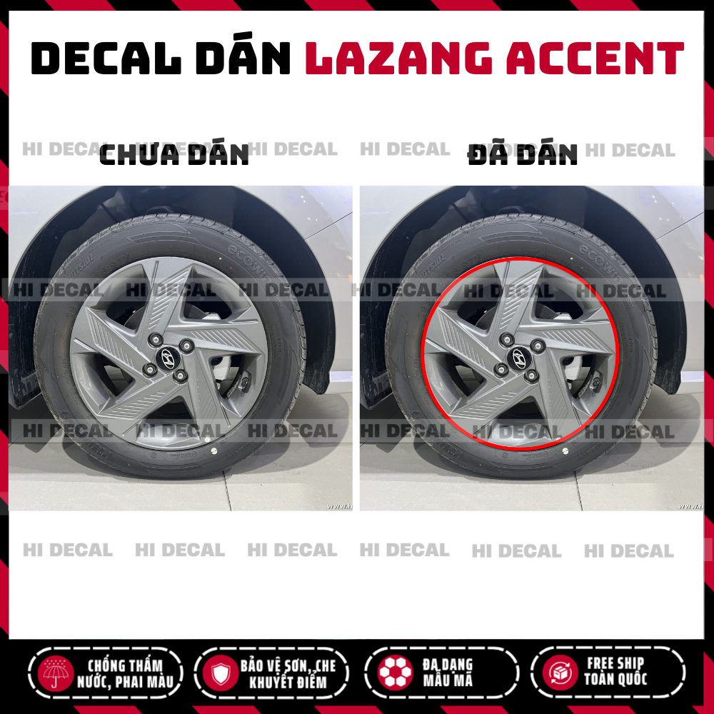 Tem dán mâm Accent, decal dán lazang Accent trang trí tạo điểm nhấn