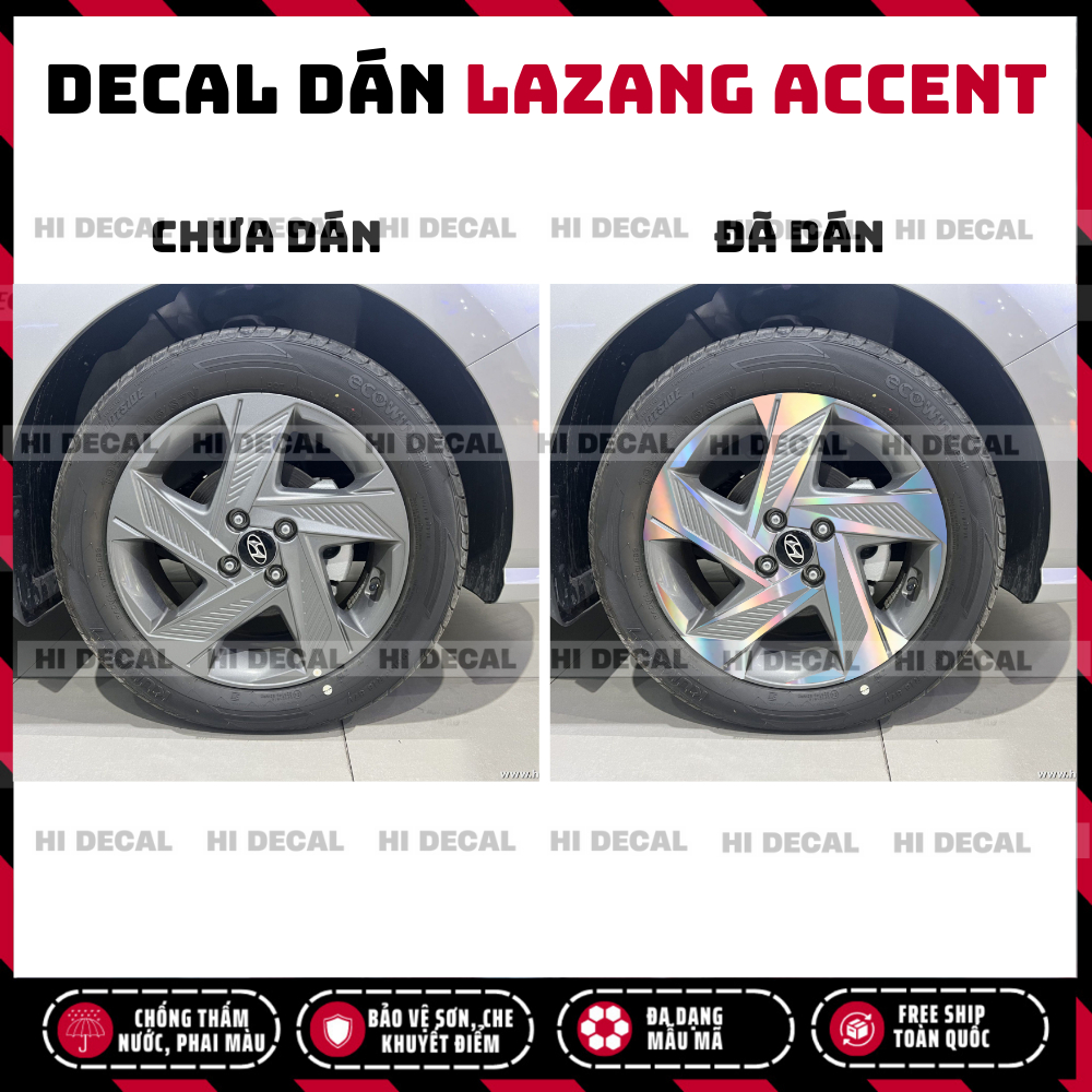 Tem dán mâm Accent, decal dán lazang Accent trang trí tạo điểm nhấn