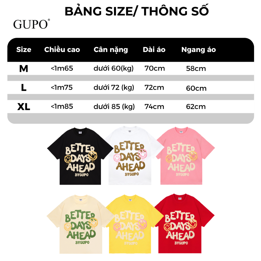 Áo Thun Oversize Nam Nữ 280GSM In Phồng Form Rộng Local Brand GUPO - TS036 | BigBuy360 - bigbuy360.vn