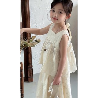 [B&G] Sét váy trắng kem thêu cổ vuông cao cấp cho bé gái từ 10-42kg(1-10 tuổi)
