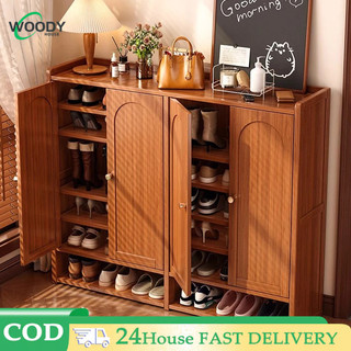 Tủ giày tre 2/3/4 cửa Full Board 2025 giá để giày phổ biến Giá để giày cửa gỗ