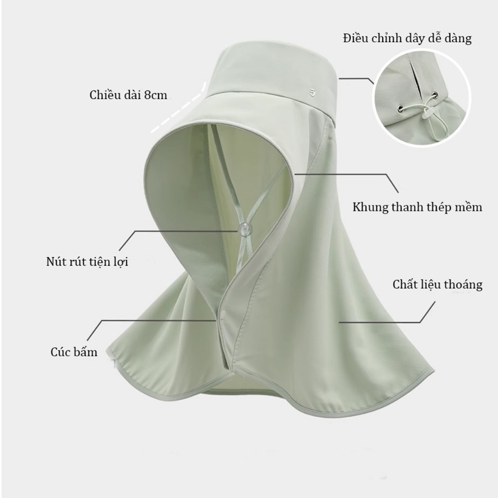 Mũ Chống Nắng Vành Rộng, Chống Tia UV, Mũ Đi Biển Chất Liệu Thoáng Mát