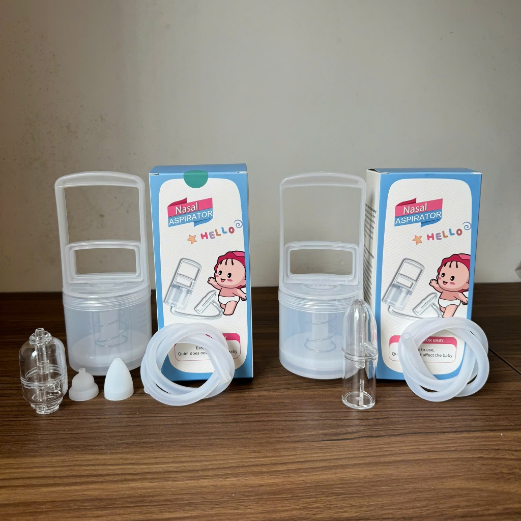 [DÒNG CAO CẤP] Máy hút mũi cho bé, hút mũi cầm tay cho trẻ từ sơ sinh, 2 đầu silicon, nhựa nguyên sinh an toàn