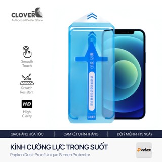 Kính Cường Lực Trong Suốt Popkon Cho iPhone 17 Pro Max Full Màn 9H Kèm Khung Dán